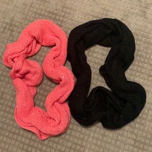 Bundle Only H&M Sparkly Infinity Scarves in Black and Hot Pink